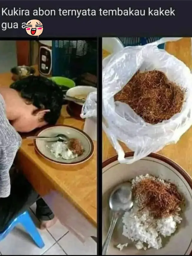 6 Momen Apes ketika Salah Mengira Abon Ini Bikin Elus Dada, Jadi Gagal Makan