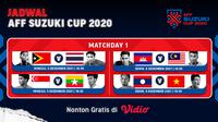 Jadwal dan Live Streaming Piala AFF 2020 Matchday 1 di Vidio Pekan Ini. (Sumber : dok. vidio.com)