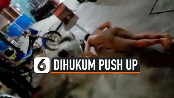VIDEO: Tak Pakai Masker, Warga Dihukum Push Up