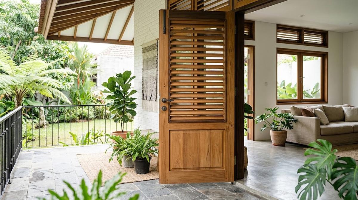 Ide Pintu dengan Kisi-Kisi untuk Rumah yang Membutuhkan Sirkulasi Udara
