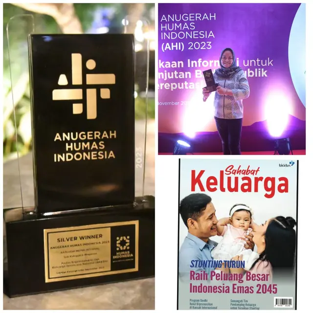 Badan Kependudukan dan Keluarga Berencana Nasional (BKKBN) berhasil meraih penghargaan silver winner e-magazine Sahabat Keluarga di ajang The 5th Anugerah Humas Indonesia (AHI) 2023 pada kategori Media Internal (Istimewa)