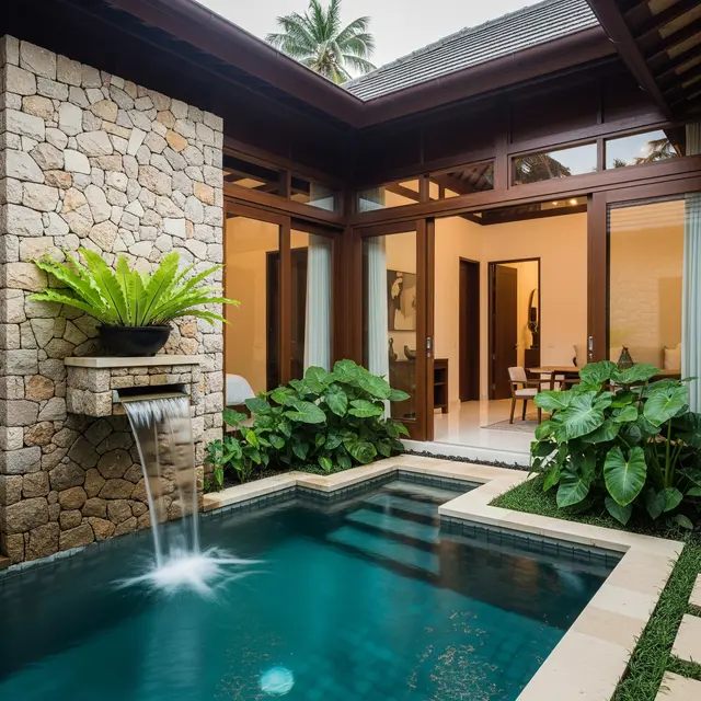 Desain Rumah Sederhana tapi Mewah dengan Kolam Mini