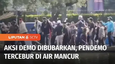 Unjuk rasa menolak kenaikan harga BBM bersubsidi oleh buruh dan berbagai elemen masyarakat di kawasan Patung Kuda, Gambir, Jakarta Pusat, diwarnai kericuhan. Sekelompok orang mendatangi massa pendemo lain dan memintanya membubarkan diri.
