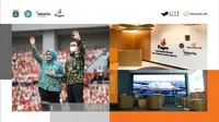 Gubernur DKI Jakarta, Anies Baswedan dan Ketua TP PKK Provinsi DKI Jakarta, Fery Farhati dalam acara peresmian Pusat Pelayanan Keluarga (PUSPA) di Jakarta International Stadium pada 16 Juli 2022. (Foto: Hanwha Life)