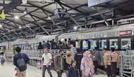 KAI Commuter wilayah 8 Surabaya layani ratusan ribu penumpang selama masa angkutan lebaran 2024. (Istimewa)