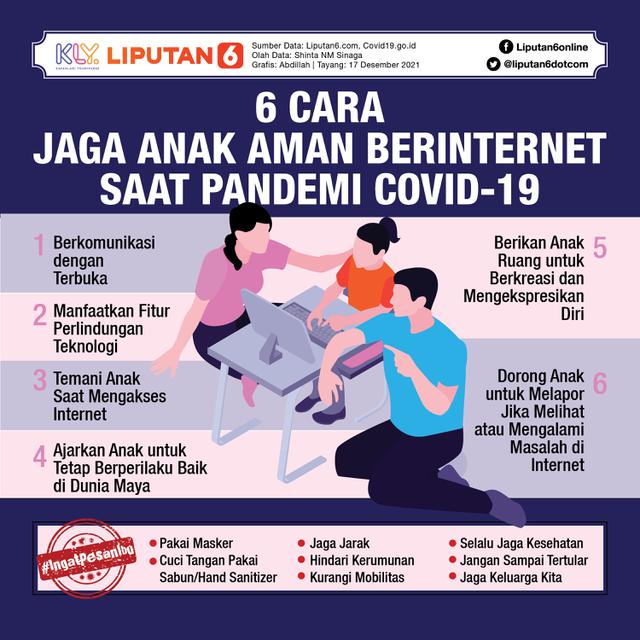 Infografis 6 Cara Jaga Anak Aman Berinternet Saat Pandemi Covid-19