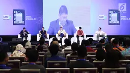 Suasana acara Global Mobile Internet Conference (GMIC) di ICE BSD, Tangerang Selatan, Selasa (25/9). GMIC merupakan ajang pendorong penggiat Teknologi tanah air dan international untuk membangun masa depan digital. (Liputan6.com/Angga Yuniar)