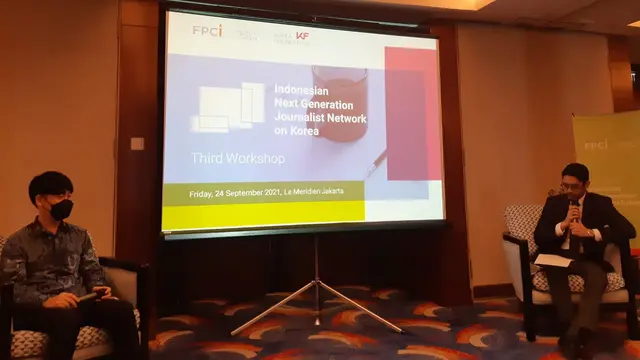 Workshop Indonesia Korea Journalist Network 2021 yang digelar oleh FPCI bekerjasama dengan Korea Foundation Jakarta akhir September. (Tanti Yulianingsih/Liputan6.com)