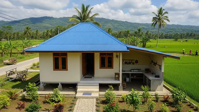 Rumah 6x9 dengan Dapur Terbuka di Belakang