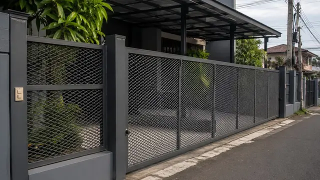 Desain Pagar Rumah Anti Panjat untuk Lokasi Dekat Jalan Besar (AI)