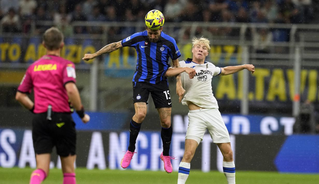 Pada pekan pekan penutup Serie A musim ini (4/6/2023), Inter akan menghadapi tuan rumah Torino. Setelah itu, Inter akan bertarung dengan Manchester City di final Liga Champions (11/06/2023). (AP Photo/Antonio Calanni)
