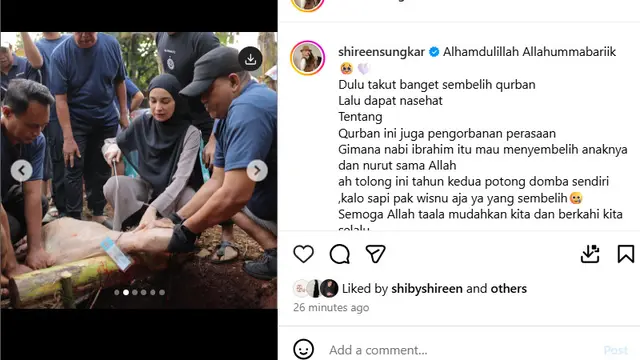 Shireen Sungkar Ikut Sembelih Hewan Kurban