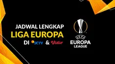 Berita motion grafis jadwal lengkap siaran langsung Liga Europa di SCTV dan Vidio babak 16 besar hingga final.