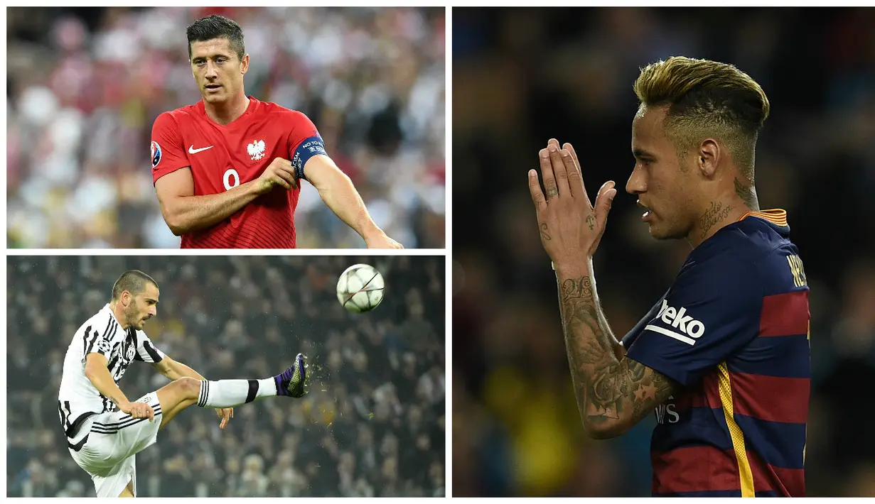 Kabar transfer terkini, Senin (20/6/2016), diwarnai berita keinginan tiga klub raksasa mendapatkan Neymar dan niat Arsenal mendatangkan Robert Lewandowski. (AFP)