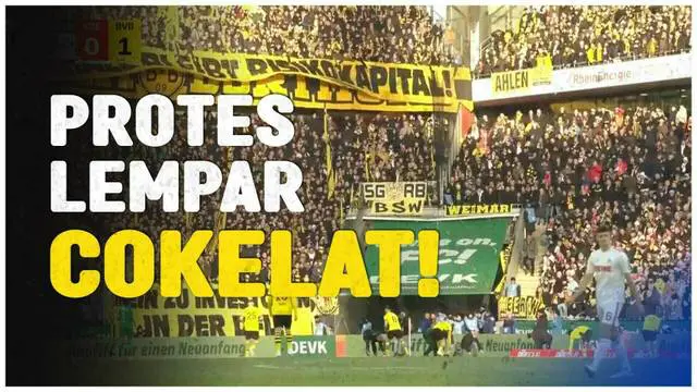 Berita Video, para suporter lemparkan cokelat di laga Dortmund Vs FC Koln pada Sabtu (20/1/2024)