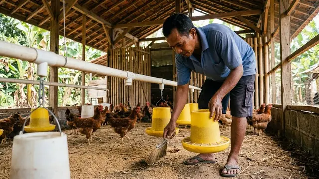 Cara Membuat Area Pakan Ayam yang Tidak Mudah Terkena Air Hujan