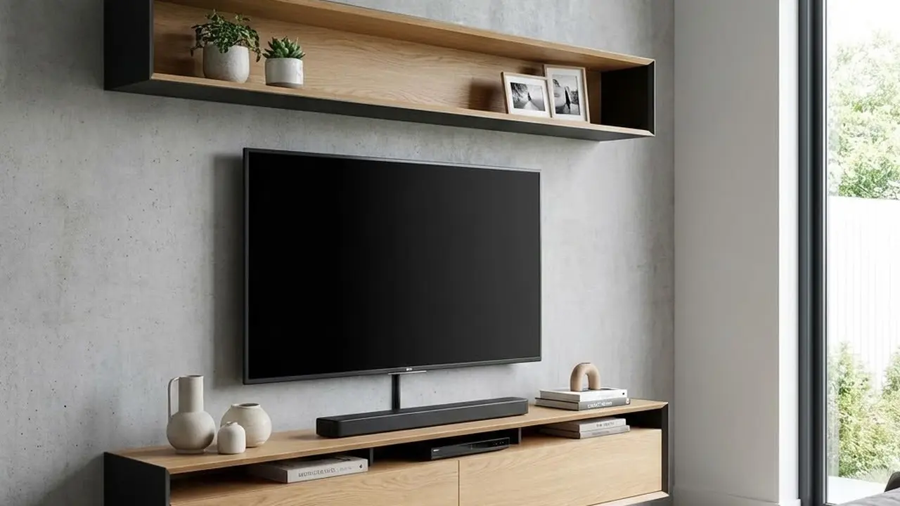 Model Rak TV Dinding Tempel Minimalis