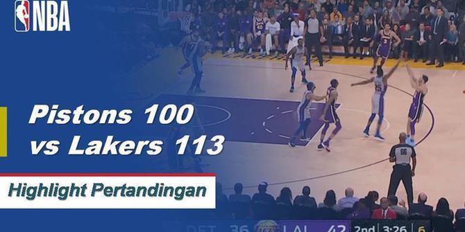Cuplikan Pertandingan NBA : Pistons 100 VS Lakers 113