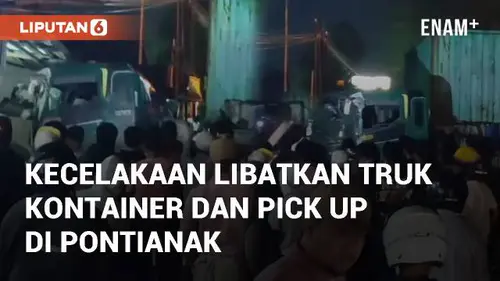 VIDEO: Viral Kecelakaan Libatkan Truk Kontainer dan Pick Up di Pontianak