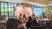 Pembahasan soal polusi udara dan cuaca ekstrem picu serangan gatal pada gen z oleh klinik Pramudia dalam temu media di Jakarta Pusat, Rabu (22/11/2023). Foto: Liputan6.com/Ade Nasihudin.