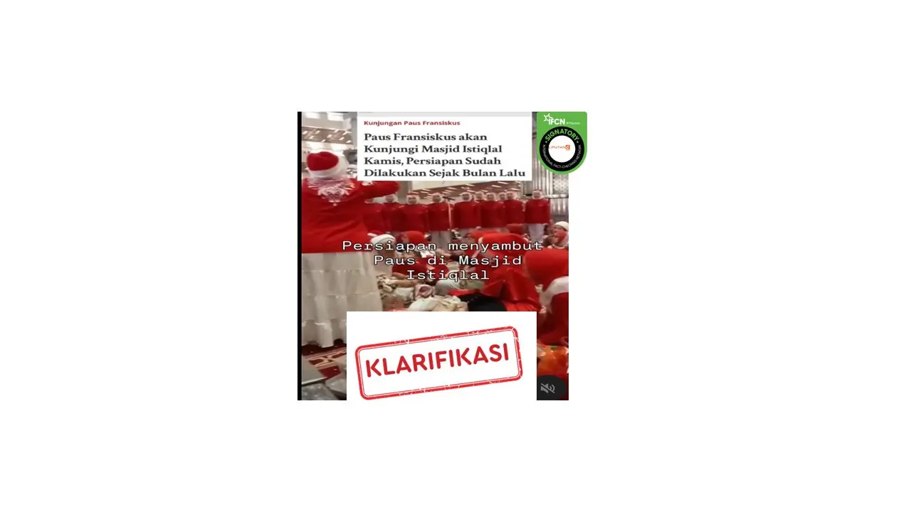 Cek fakta video persiapan menyambut Paus Fransiskus di Masjid Istiqlal