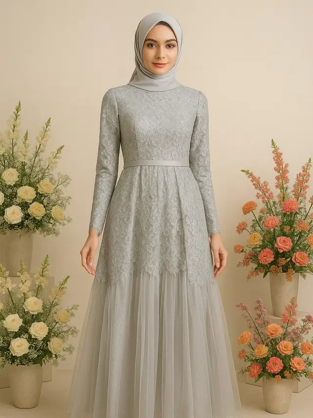 Model Gamis Brokat Elegan Ini Bikin Kamu Tampil Anggun di Kondangan