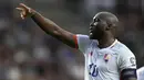 Pemain Belgia, Romelu Lukaku melakukan selebrasi setelah mencetak gol kedua timnya ke gawang Estonia pada laga Grup F Kualifikasi Euro 2024 yang berlangsung di A. Le Coq Arena, Tallinn, Estonia, Rabu (21/06/2023) dini hari WIB. Lukaku sukses mencetak dua gol untuk kemenangan 3-0 Belgia. (AP Photo/Pavel Golovkin)