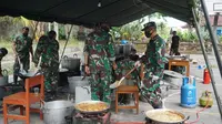 Dapur umum TNI di Banjar Serokadan, Bangli, Bali