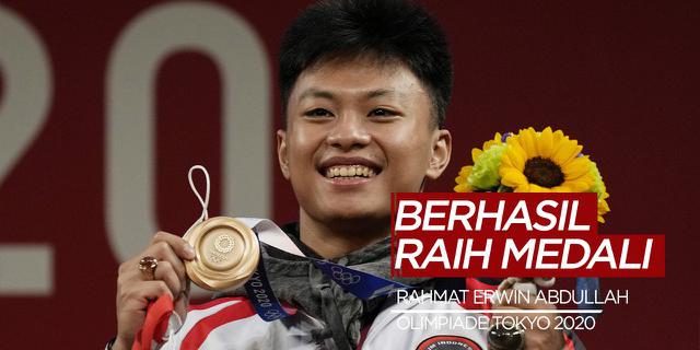 MOTION GRAFIS: Beragam Aksi dari Rahmat Erwin Abdullah yang Berhasil Persembahkan Medali di Olimpiade Tokyo 2020