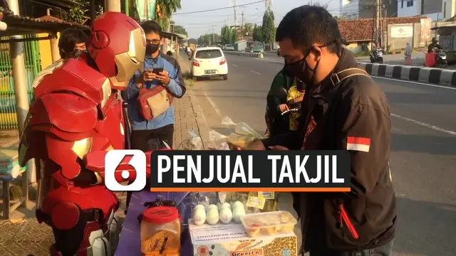 VIDEO: Sepi Order karena Corona, 'Iron Man' Jadi Jualan Takjil