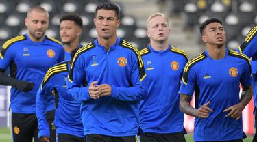 Skuat Manchester United atau MU sedang berlatih