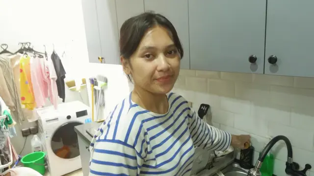 Potret Dapur dan Jemuran Mini Rumah Indah Permatasari dan Arie Kriting