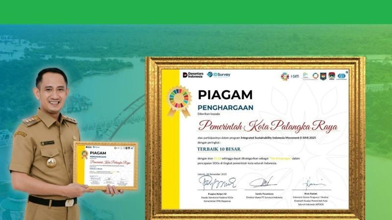 Palangka Raya Raih 'The Encourager' atas Capaian SDGs Nasional yang Gemilang
