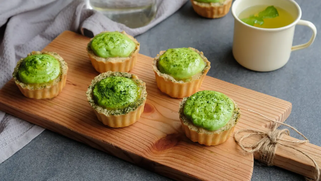 resep egg tart green tea