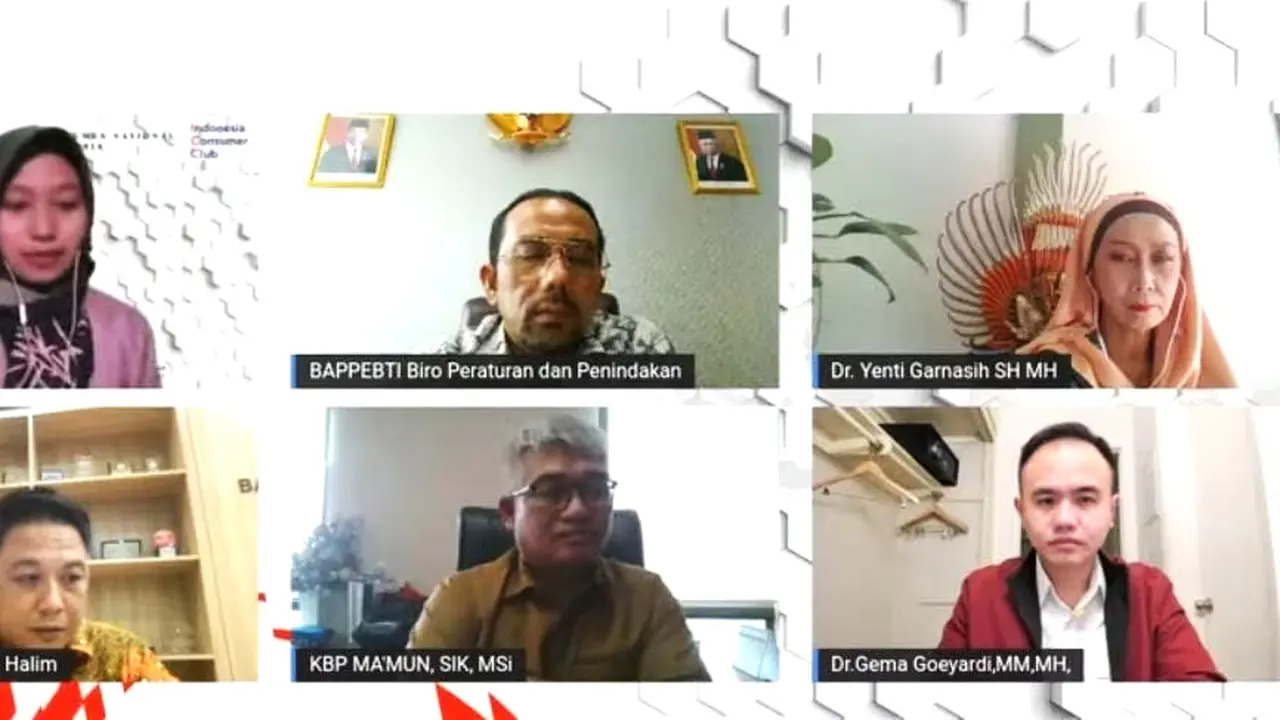 webinar 'Indonesia Consumer Club - Nasib Konsumen Korban Robot Trading' yang digelar Badan Perlindungan Konsumen Nasional (BPKN). (Ist)