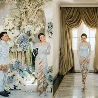 Lihat di sini tampilan anggun Aaliyah Massaid dibalut kebaya baby blue saat terima lamaran Thariq Halilintar. [Foto: IG/@morden.co @samuelrustandy @mike.omarr @claytonbagaskara @bychandrasusanto @widjonarko_].