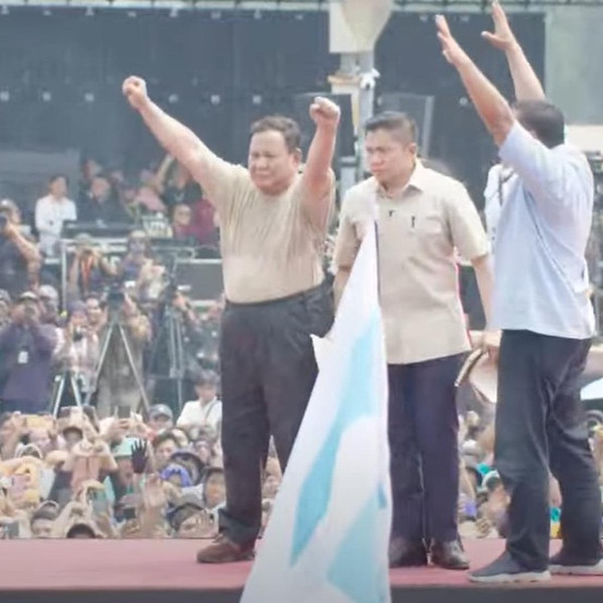Prabowo hadiri Peringatan Hari Buruh di Monas
