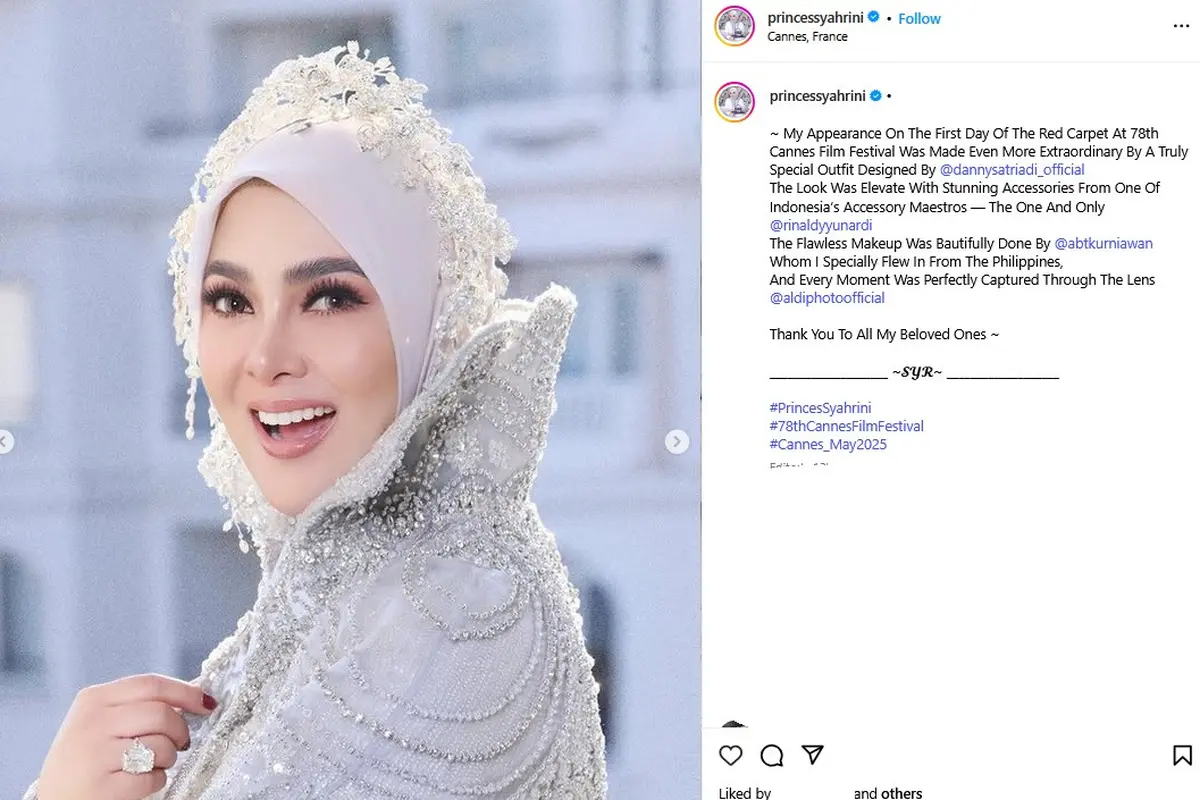 Syahrini tampil di Festival Film Cannes (IG/princessyahrini)