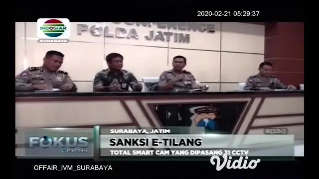 Sudah satu bulan Kepolisian Daerah Jawa Timur telah melakukan tilang elektronik CCTV di kota Surabaya dari hasil program e-Tilang telah melakukan tilang sebanyak 6035 pelanggar.