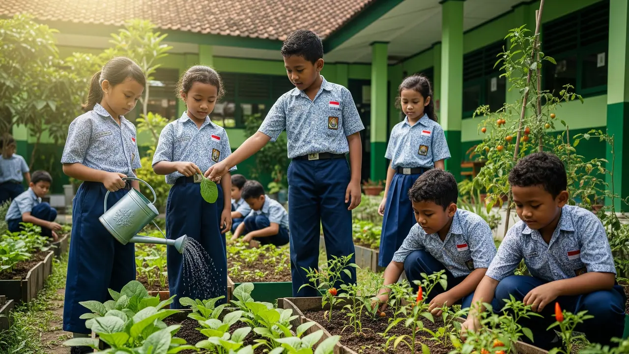 Model Kebun Sayur Mini di Sekolah