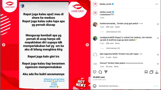Della Puspita Diduga Konflik dengan Suami Usai Kedapatan Curhat di Instagram, Sebut Dirinya Mendapat Ancaman. (instagram.com/lambe_turah)