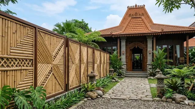 Pagar Bambu Minimalis untuk Rumah Joglo Modern (Foto: Gemini AI)