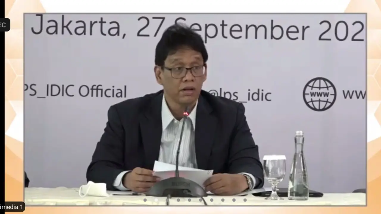 Ketua Dewan Komisioner LPS Purbaya Yudhi Sadewa dalam Konferensi Pers Suku Bunga Penjaminan, Selasa (27/9/2022).