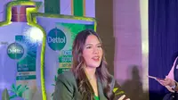 Raisa dalam launching Dettol Activ-Botany, 8 Mei 2023. (Dok. Liputan6.com/Dyra Daniera)