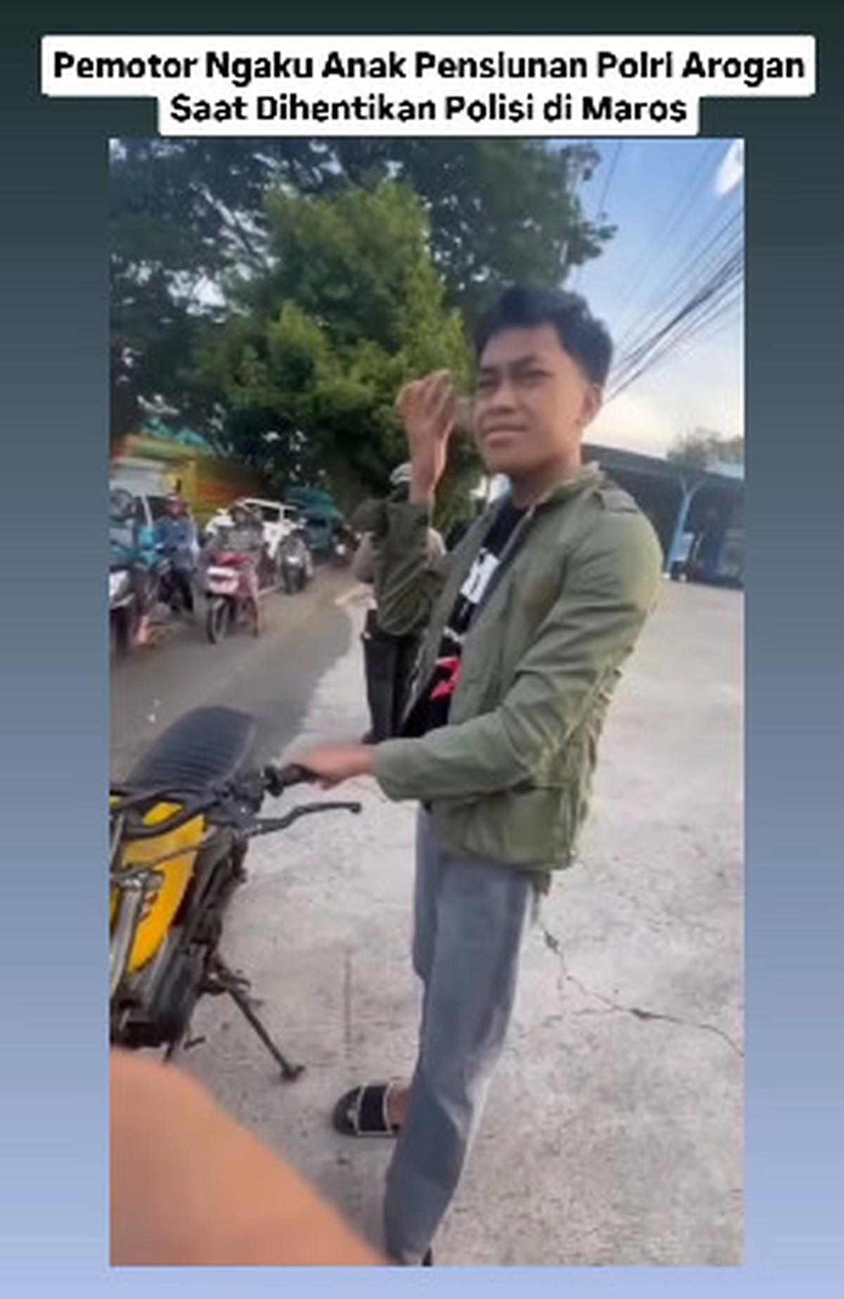 Pemotor Ini Tak Mau Diberhentikan di Pinggir Jalan, Telepon di Depan Aparat sampai Nekat Ngaku Anak Pensiunan Polisi