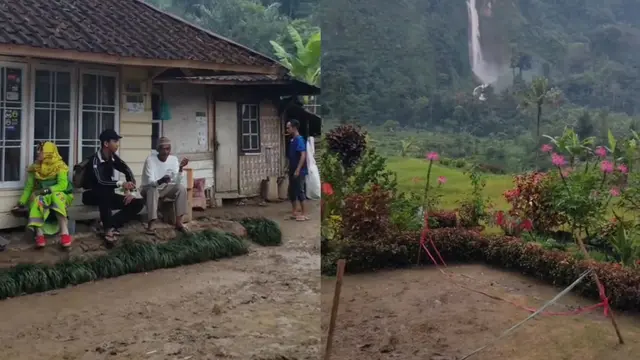 Kondisi rumah Abah Jajang saat ini, rumputnya tampak gersang
