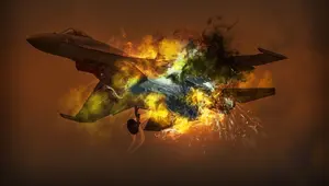 Ilustrasi Pesawat Jet Terbakar. (Pixabay/ArtTower)