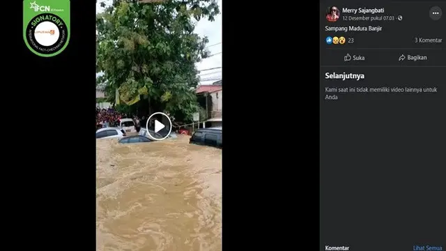 gambar Tangkapan Layar Video yang Diklaim Banjir Bandang di Sampang, Madura, Jawa Timur (sumber: facebook)