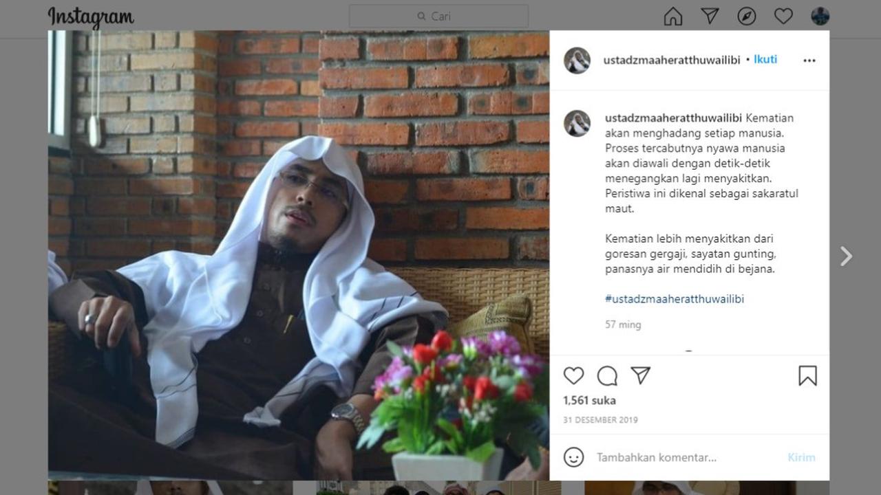 Ustaz Maaher At-Thuwailibi. (Sumber: Instagram @ustadzmaaheratthuwailibi)