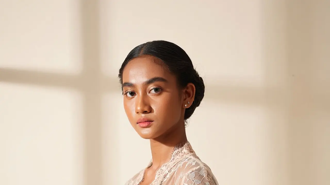 Model Kebaya Brokat Lengan 3/4